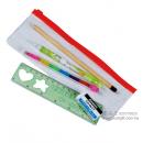 小拉錬袋+鉛筆+自動鉛筆+彩虹筆+尺+橡皮擦